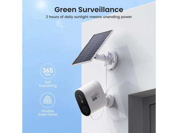 Solar Security Camera Kit, 2 Cameras — Security Camera, AOSU