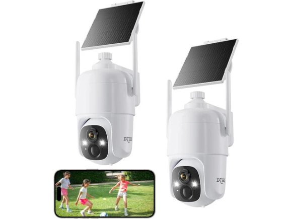 Solar Wireless Outdoor Security Camera, 2-Pack — Security Camera, DZEES