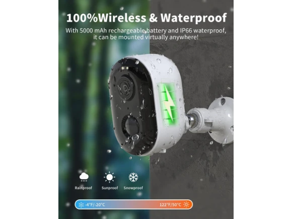 Wireless Outdoor Security Camera — Security Camera, TAURKENAM