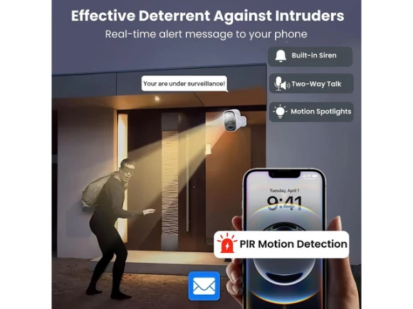 Wireless Outdoor Security Camera — Security Camera, TAURKENAM