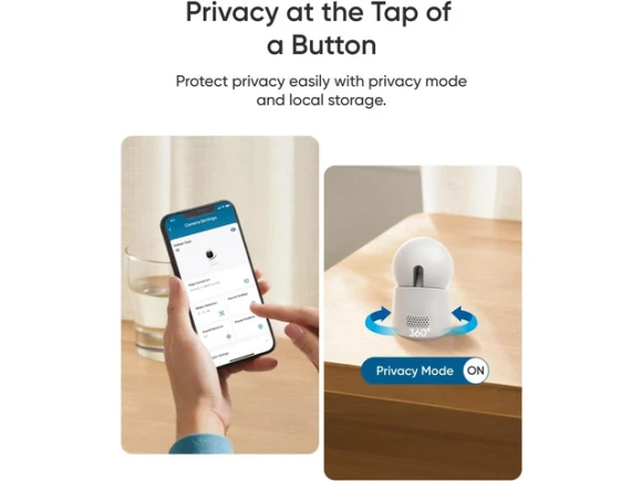 Indoor security camera with 4K UHD video, color night vision, and 360° pan-tilt — Security Camera, eufy