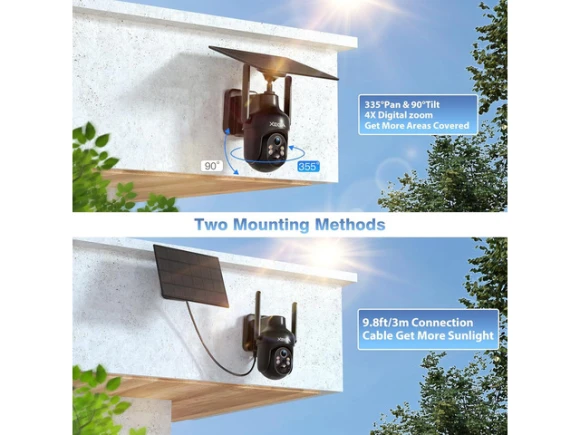 Wireless Outdoor Security Camera, 4 Pack with Solar Panel — Security Camera, Xega