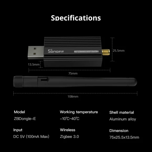 Zigbee 3.0 USB Dongle Plus Zigbee USB Dongle — Smart Home Hub, Sonoff