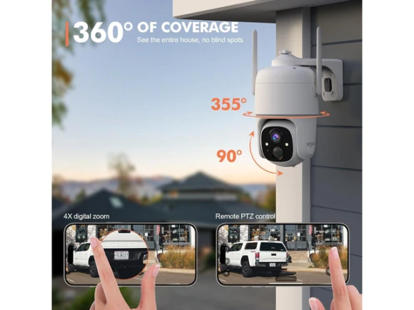 2K Battery-Powered Wireless WiFi Security Camera, 2-Pack — Security Camera, DZEES