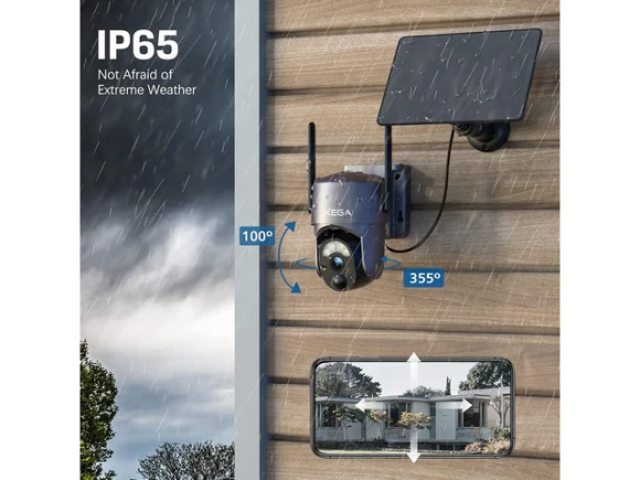 2K Solar Security Camera, 2 Pack — Security Camera, Xega
