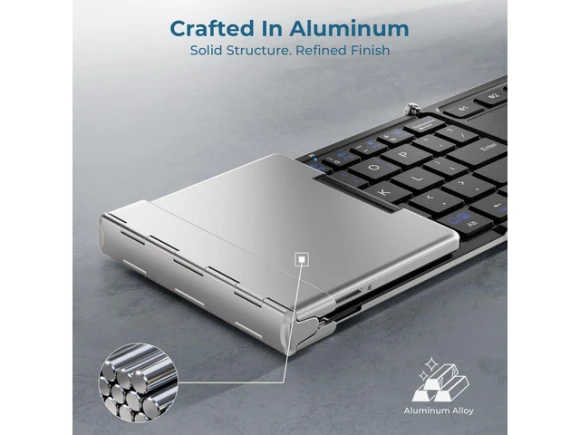 Foldable Keyboard with Touchpad, Silver — Bluetooth Keyboard, iClever