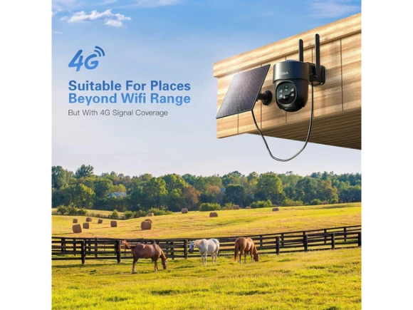 Solar 4G LTE Cellular Security Camera, 2K HD, PTZ — Security Camera, Xega