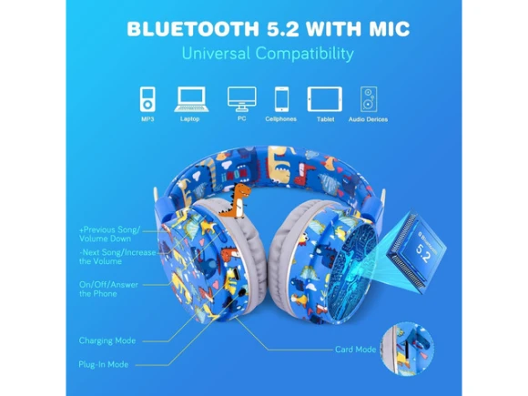 Kids Bluetooth Headphones — Wireless Earbuds, QearFun
