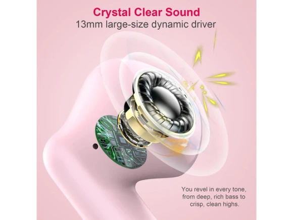 Light Pink Wireless Earbuds — Wireless Earbuds, WOOJONG