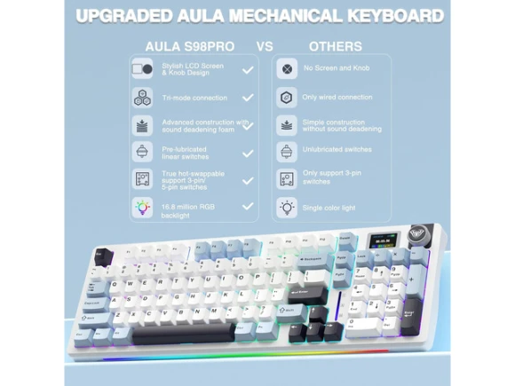 S98 Pro Mechanical Keyboard — Bluetooth Keyboard, AULA