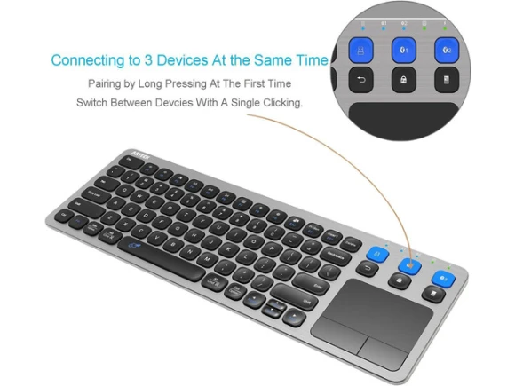 Wireless Keyboard with Built-in Touchpad — Bluetooth Keyboard, Arteck