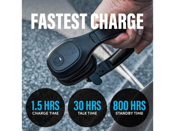 Wireless mono Bluetooth trucker headset with microphone — Wireless Earbuds, Blue Tiger