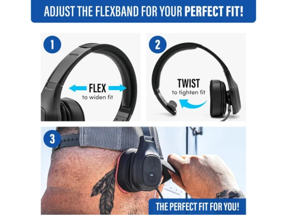 Wireless mono Bluetooth trucker headset with microphone — Wireless Earbuds, Blue Tiger
