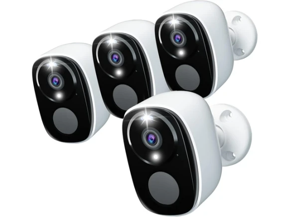 Wireless Outdoor Security Camera Set, 4-Pack — Security Camera, WOOJONG