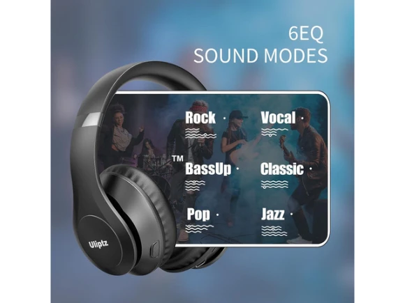 Wireless Bluetooth Headphones, Over-Ear, Foldable — Wireless Earbuds, Uliptz