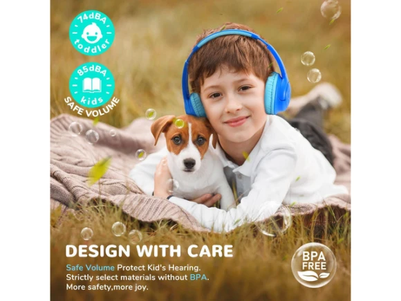Blue Bluetooth Headphones — Wireless Earbuds, iClever
