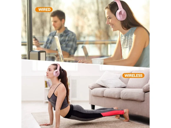 Rose Gold Over-ear Bluetooth Headphones — Wireless Earbuds, Suppower