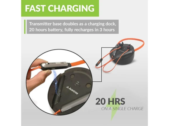 Wireless TV earbuds with transmitter and charging dock — Wireless Earbuds, Avantree
