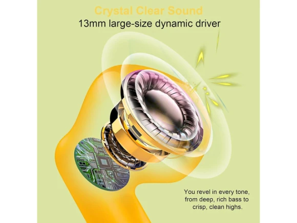 Yellow Wireless Earbuds — Wireless Earbuds, Suppower