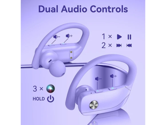 Bluetooth Wireless Earbuds with Over-Ear Hooks — Wireless Earbuds, BMANI