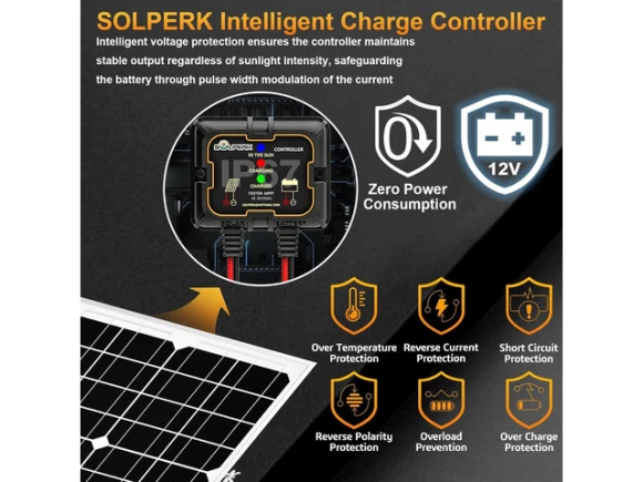 Solar Battery Charger Kit with Controller — Solar Charge Controller, Suppower