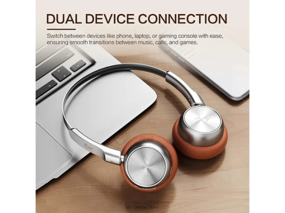 Wireless Bluetooth Headphones, Brown — Wireless Earbuds, iKF