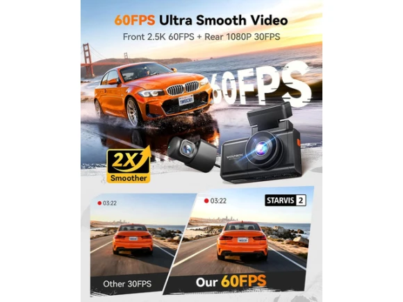 2.5K 60FPS + 1080P Dash Camera — Dash Cam, WOLFBOX