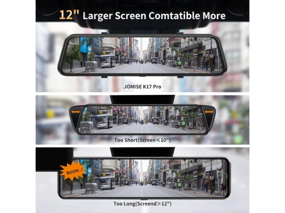 2.5K Mirror Dash Cam with Front and Rear Cameras — Dash Cam, JOMISE