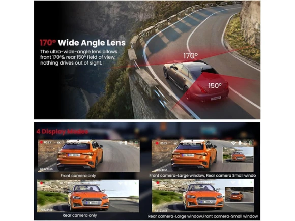 Front and Rear Dash Cam with 64GB Card — Dash Cam, Xelite