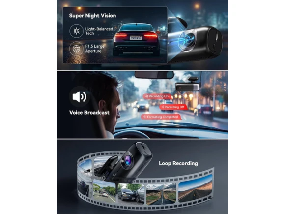 Front and Rear Dash Camera, 4K Front and 1080P Rear — Dash Cam, REDTIGER