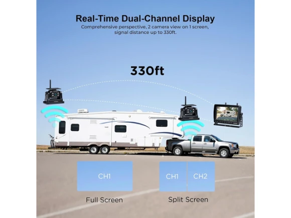Magnetic Wireless Backup Camera System with Dual Cameras — Backup Camera, VOONOA