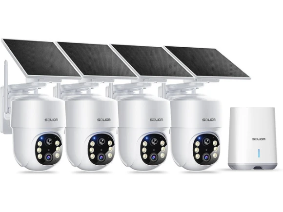 Wireless Outdoor Security Camera, 4 Cameras — Security Camera, SOLIOM
