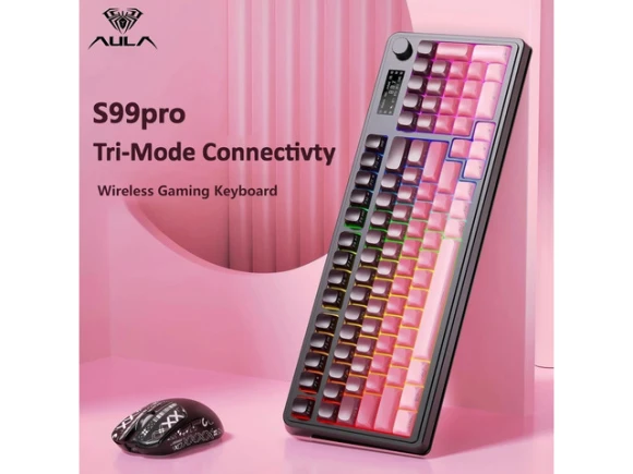 Black Pink Keyboard — Bluetooth Keyboard, AULA