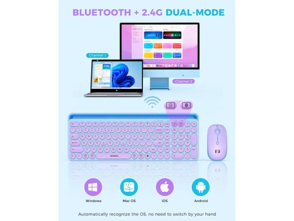 Bluetooth keyboard and mouse combo with tablet holder — Bluetooth Keyboard, SeenDa