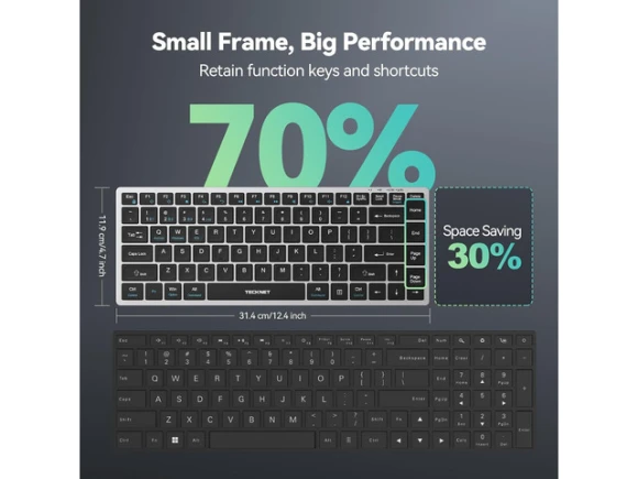 Wireless Computer Keyboard — Bluetooth Keyboard, TECKNET