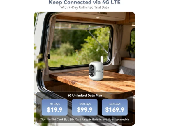 2K Cellular Security Camera — Security Camera, Xega