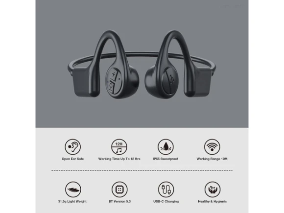 Bone-Conduction Headphones — Wireless Earbuds, Trisvision