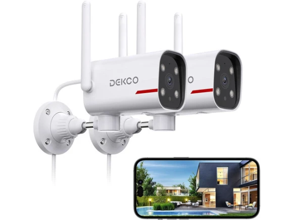 Outdoor Security Camera, 2 Pack — Security Camera, DEKCO