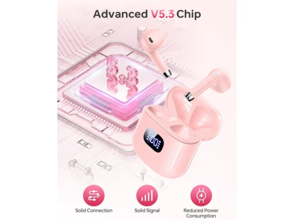 Pink Wireless Earbuds — Wireless Earbuds, Trisvision