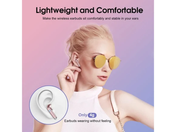 Rose Gold Wireless Earbuds — Wireless Earbuds, Trisvision