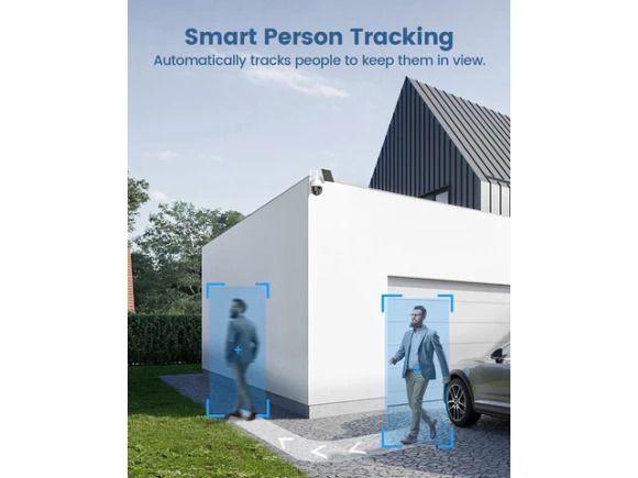 Solar Security Camera System, 2 Pack, 3K/5MP Panoramic PTZ — Security Camera, AOSU