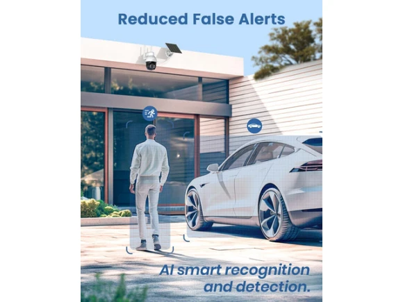 Solar Security Camera System, 2 Pack, 3K/5MP Panoramic PTZ — Security Camera, AOSU
