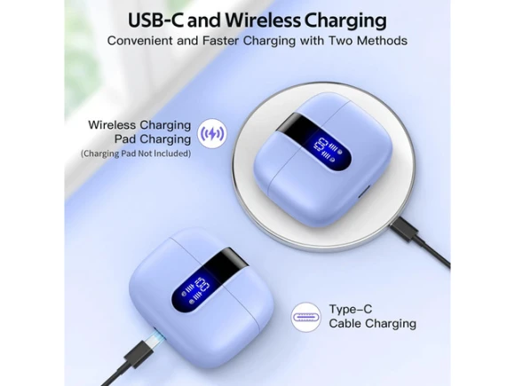 True Wireless Earbuds with Wireless Charging Case — Wireless Earbuds, TAGRY