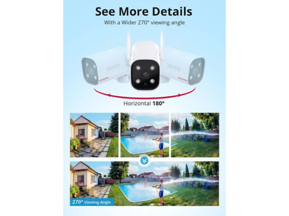 WiFi Outdoor Security Camera, 2K — Security Camera, DEKCO