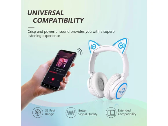 Wired and Wireless Cat-Ear Headphones — Wireless Earbuds, Trisvision