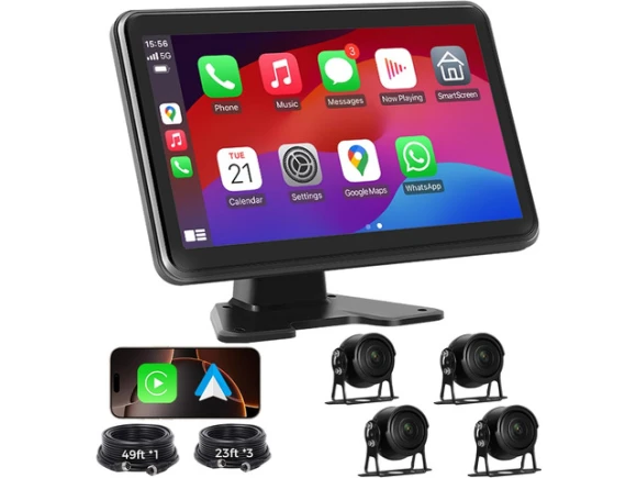 4-Channel Backup Camera Dash Cam System with 10-Inch Touch Screen — Dash Cam, Trisvision