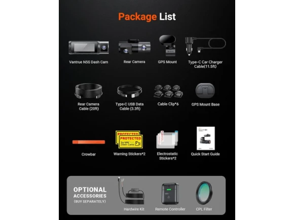 4-Channel Dash Cam with 360-Degree Coverage — Dash Cam, VANTRUE