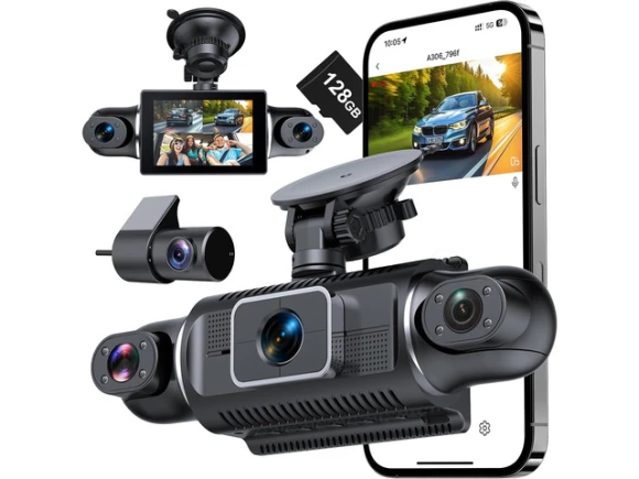 4-Channel Dash Camera with 2K Front and 1080P Side and Rear Cameras — Dash Cam, Trisvision