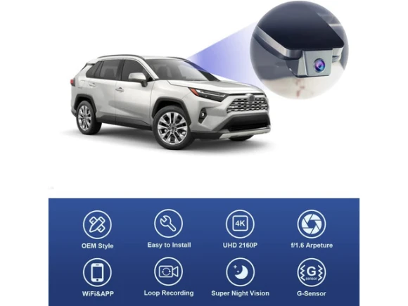 Dash Camera for Toyota RAV4 2022–2025 (Model B/with Vent Hole on Cover) — Dash Cam, Fitcamx