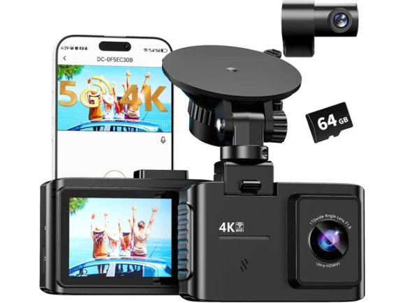 Dual-Channel Dash Camera with Front and Rear Recording — Dash Cam, Trisvision
